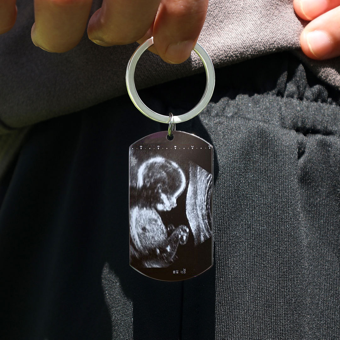 Personalised Photo Keychain Father's Day Gifts For Daddy - Now You Can Carry Me Too. Can't Wait To Meet You!-Jessemade AU