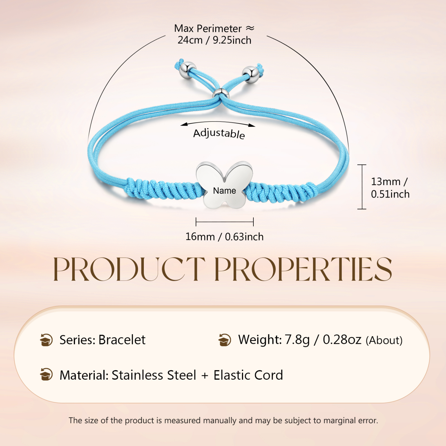 2 Pcs Butterfly Bracelet Set Custom 2 Names Adjustable Bracelets Back to School Gift for Daughter Granddaughter-Jessemade AU