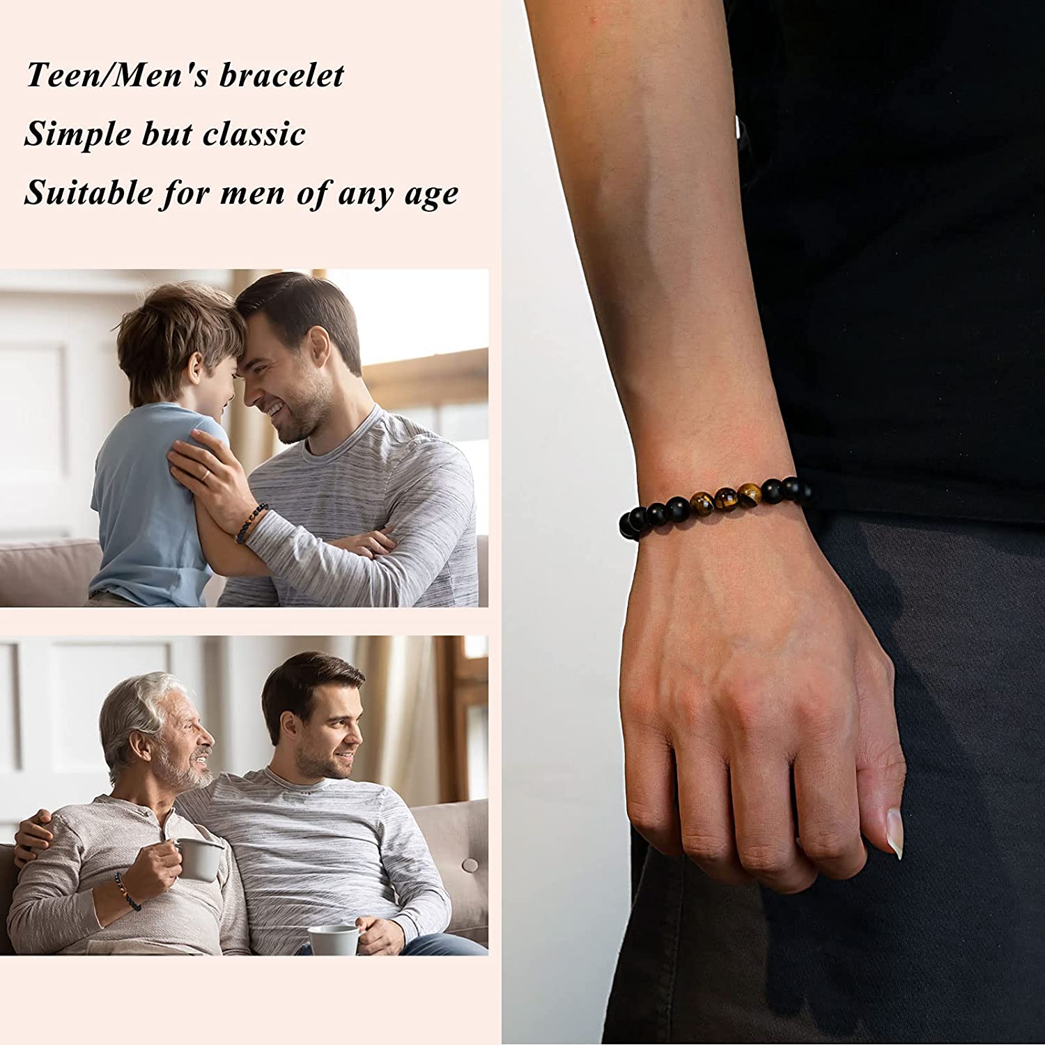 To Dad I Love You Cross Bracelet Beads Warp Bracelet-Jessemade AU