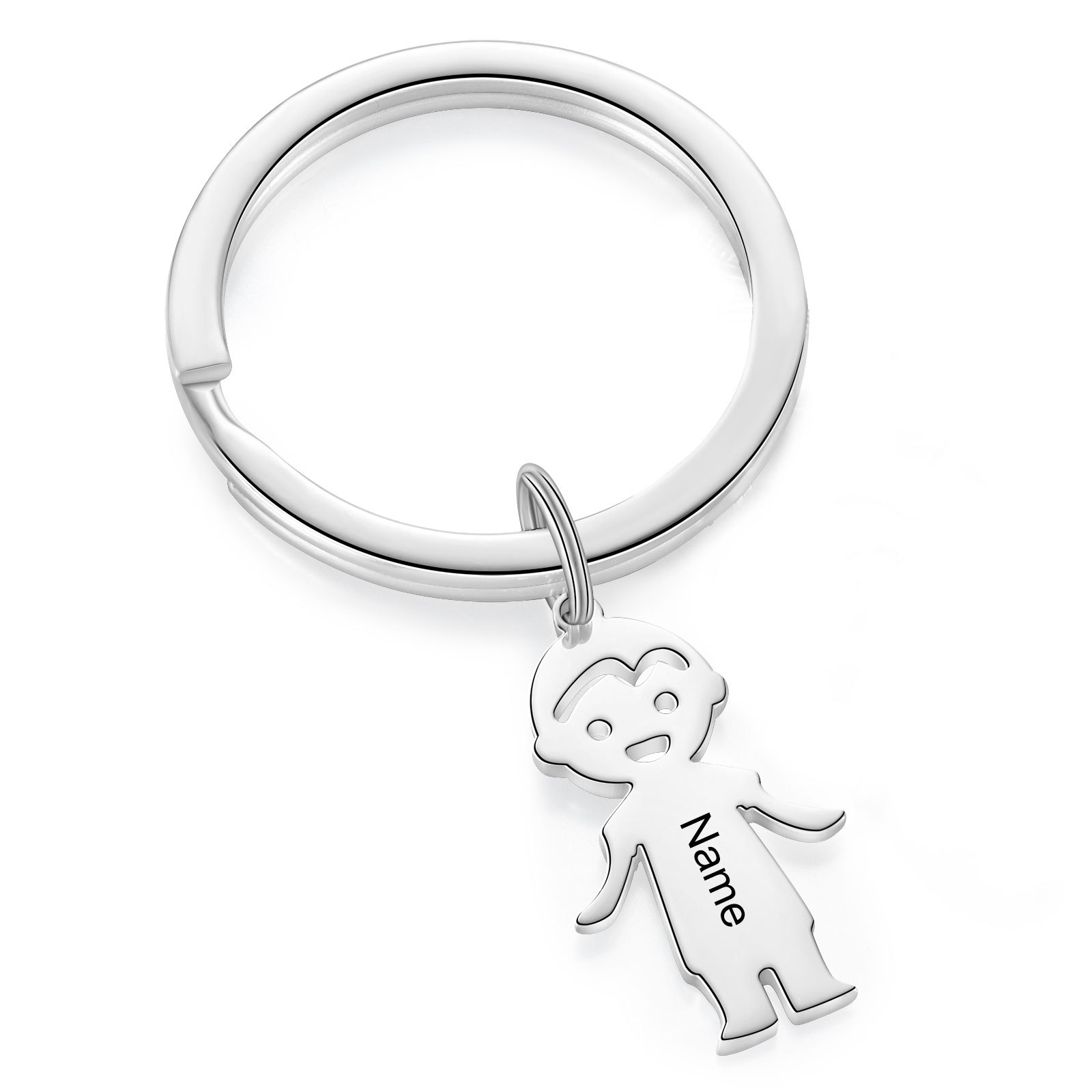 1 Name - Personalised Kid Charm Keychain Pet Charm Keyring Father's Day Gift for Family Friends-Jessemade AU
