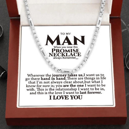 Personalized 5 Names Cuban Link Chain Necklace Stainless Steel Men Necklace