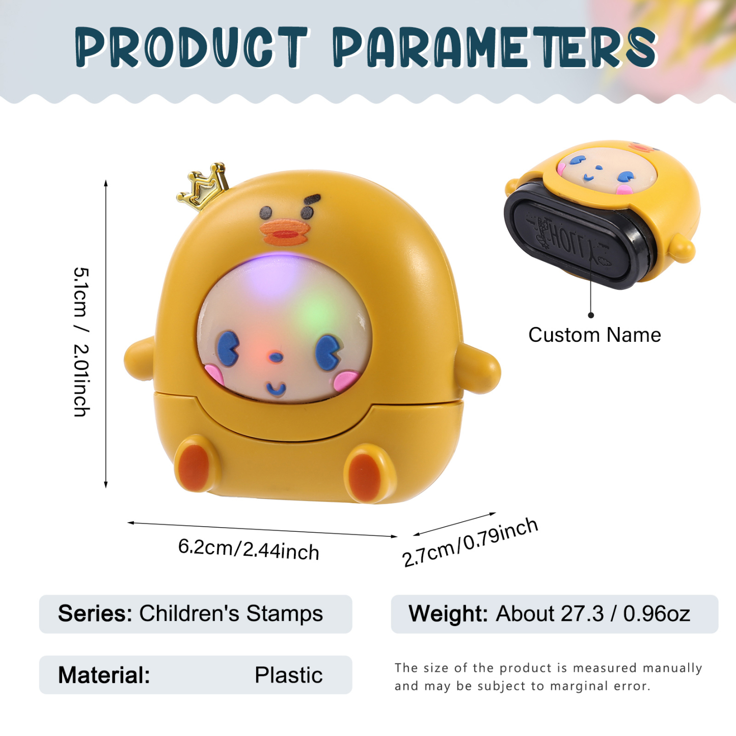 Personalised Name Stamp with Light Back-to-School Gift for Kids Black Ink-Jessemade AU