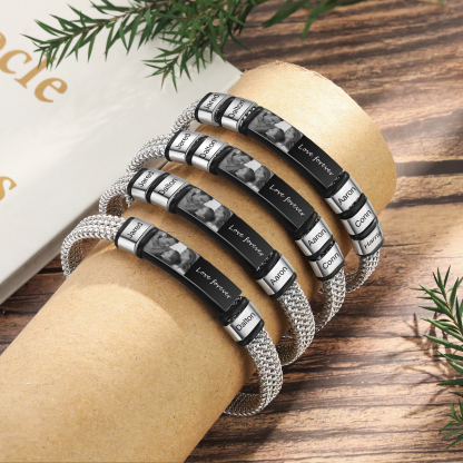 4 Names Personalised Men Adjustable Bracelet – Father's Day Gift | Jessemade