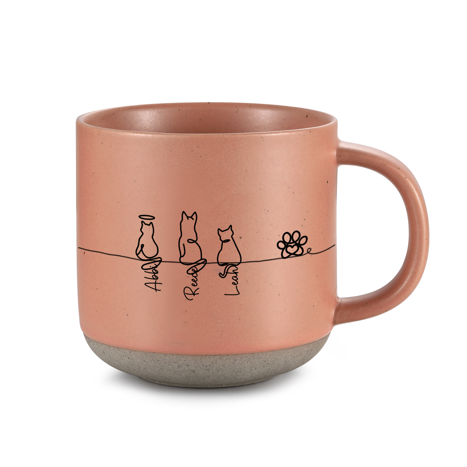 Minimalist Ceramic Animal Mug, Line Drawing
