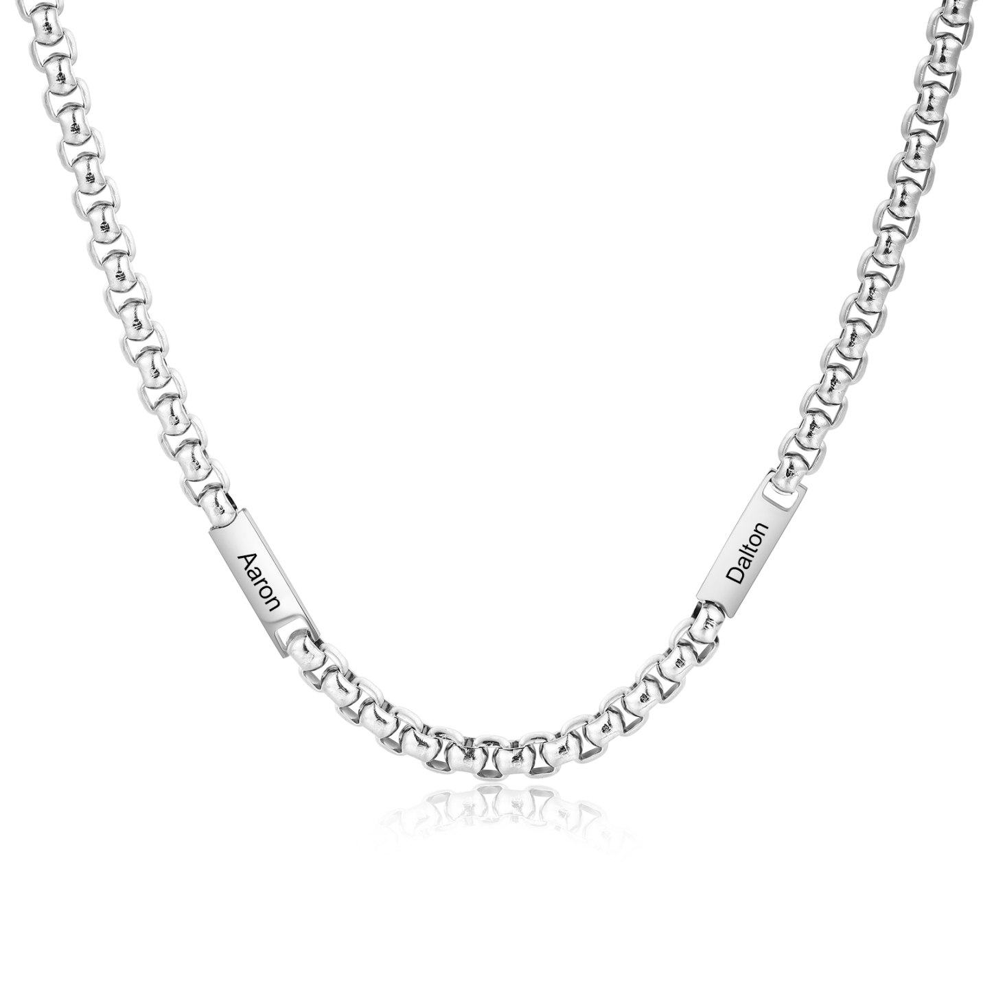 To My Man Personalised 2 Names Cuban Link Chain Necklace Stainless Ste