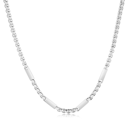 Personalized 4 Names Cuban Link Chain Necklace Stainless Steel Men Necklace