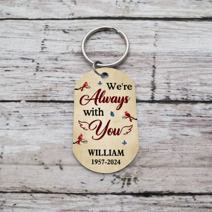 Personalised Photo Memorial Keychain Engraved 2 Texts Keychain Gifts "I Will Carry You With Me Until We Meet Again"-Jessemade AU