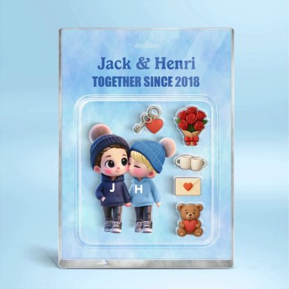 Customisable Acrylic Plaque for Couples with Name and Years