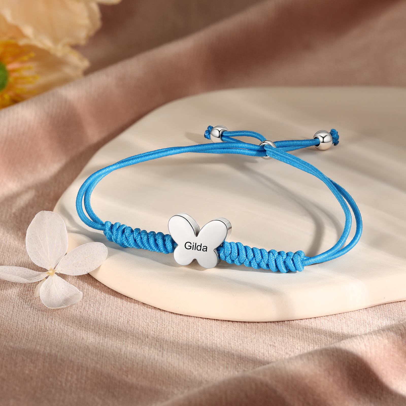 Butterfly Adjustable Bracelet Custom Name Bracelet Gift for Daughter Granddaughter - Your Wings Always Exist, All You Have To Do Is Fly-Jessemade AU