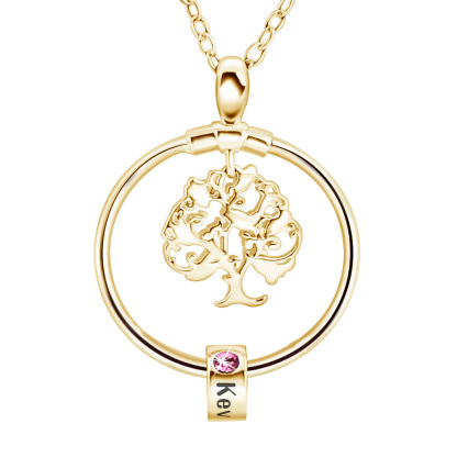 Personalised Family Necklace and Leather Bracelet Set with Birthstones Christmas Gift for Loved Ones-Jessemade AU