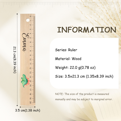 Custom 1 Name Ruler Wooden Dinosaur Ruler Back To School Gift for Boys Girls-Jessemade AU