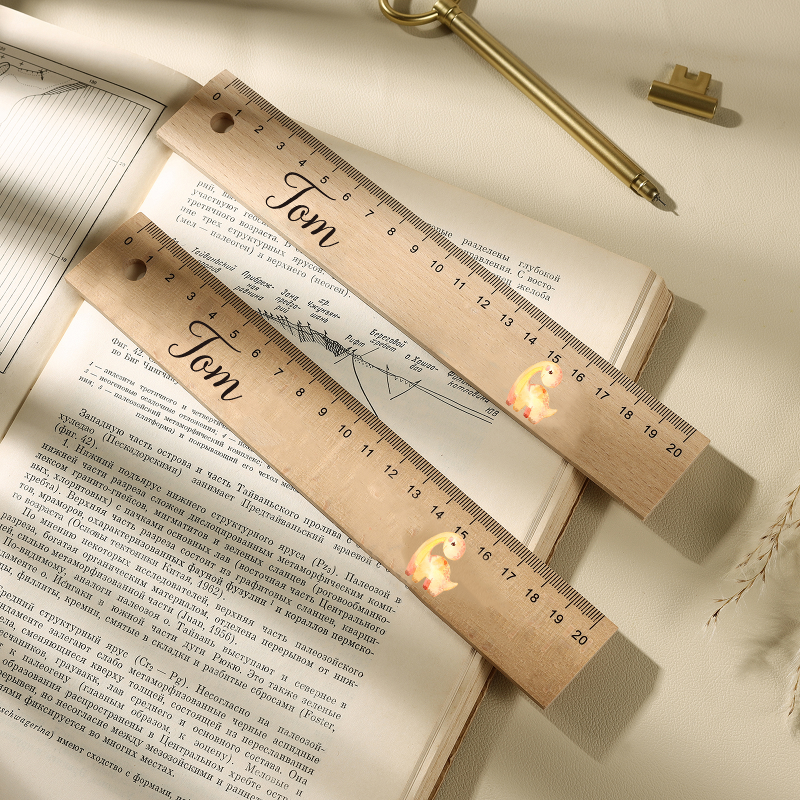 Custom 1 Name Ruler Wooden Dinosaur Ruler Back To School Gift for Boys Girls-Jessemade AU