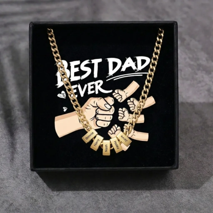 Personalised Cuban Link Chain Necklace for Men with 1 to 6 Names