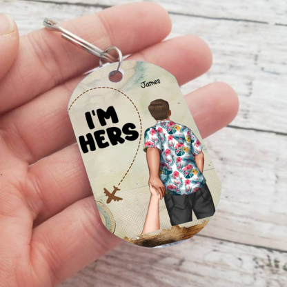Personalised Couple Keyring I’m His I’m Her Design Valentine’s Day Gift for Couples