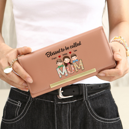 To my Mum/Nan - Personalised Women Wallet Custom PU Leather with 1–8 Names, Multiple Colours | Jessemade