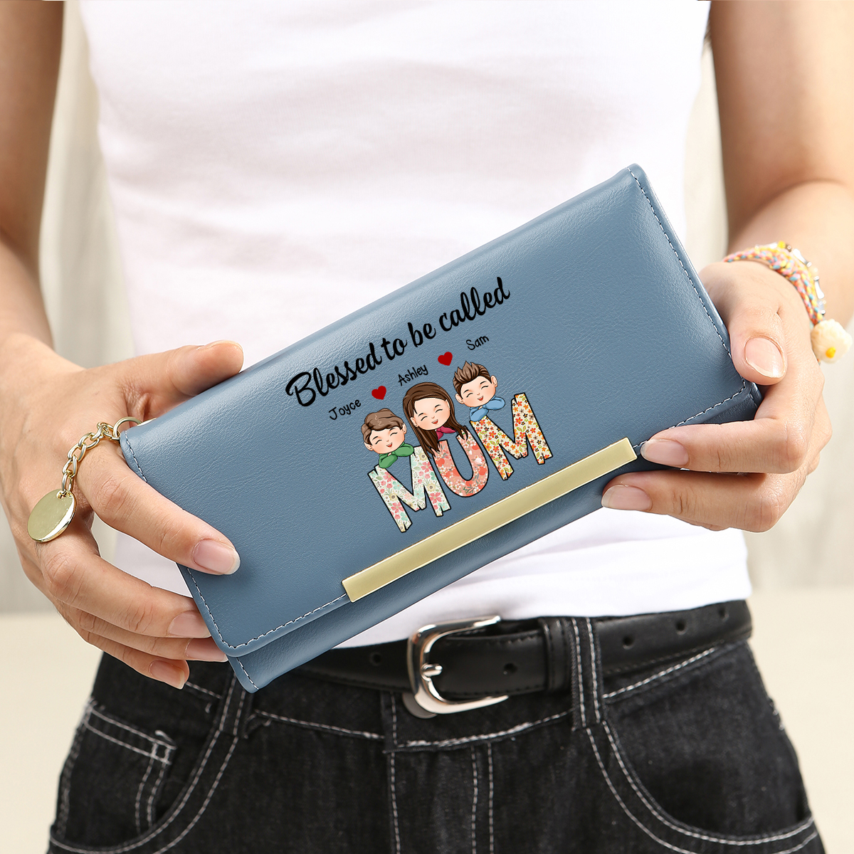 To my Mum/Nan - Personalised Women Wallet Custom PU Leather with 1–8 Names, Multiple Colours | Jessemade