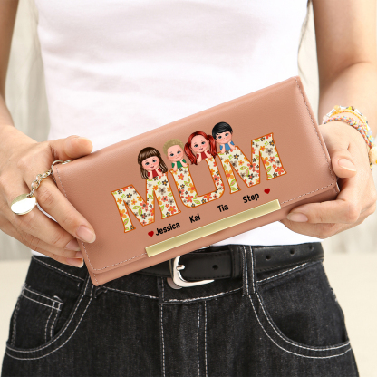 To my Mum/Nan - Personalised Women Wallet Custom PU Leather with 1–6 Names, Wallet Gift Multiple Colours | Jessemade