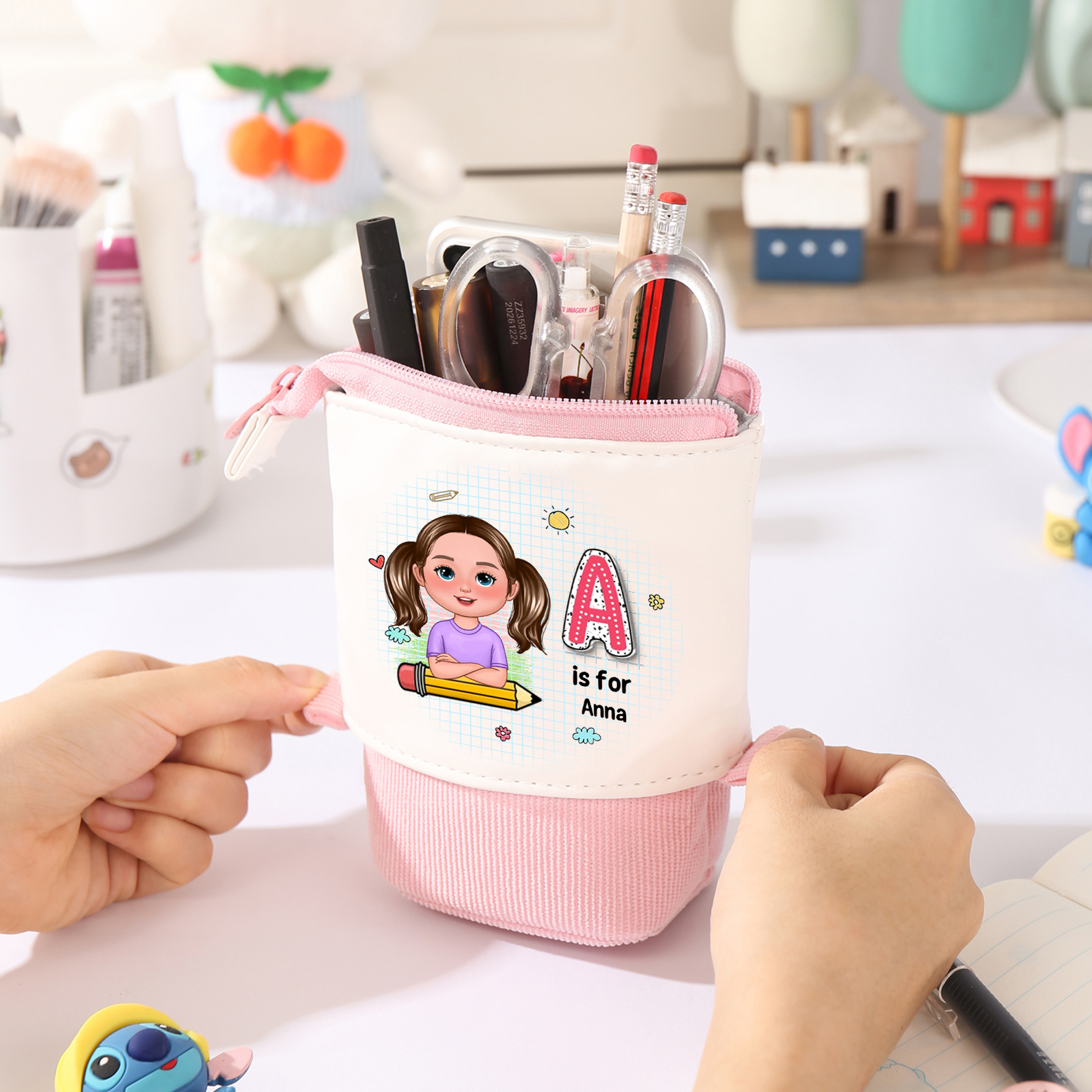 [Copy]Personalised  Name Pencil Case Rainbow Pen Bag Zipper Back to School Gifts for Student