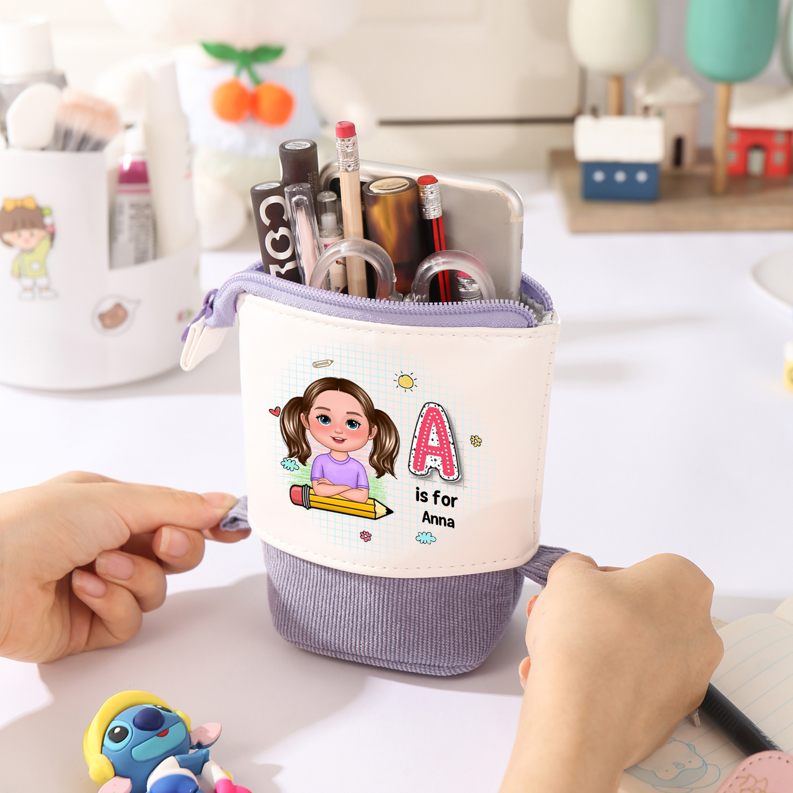 [Copy]Personalised  Name Pencil Case Rainbow Pen Bag Zipper Back to School Gifts for Student