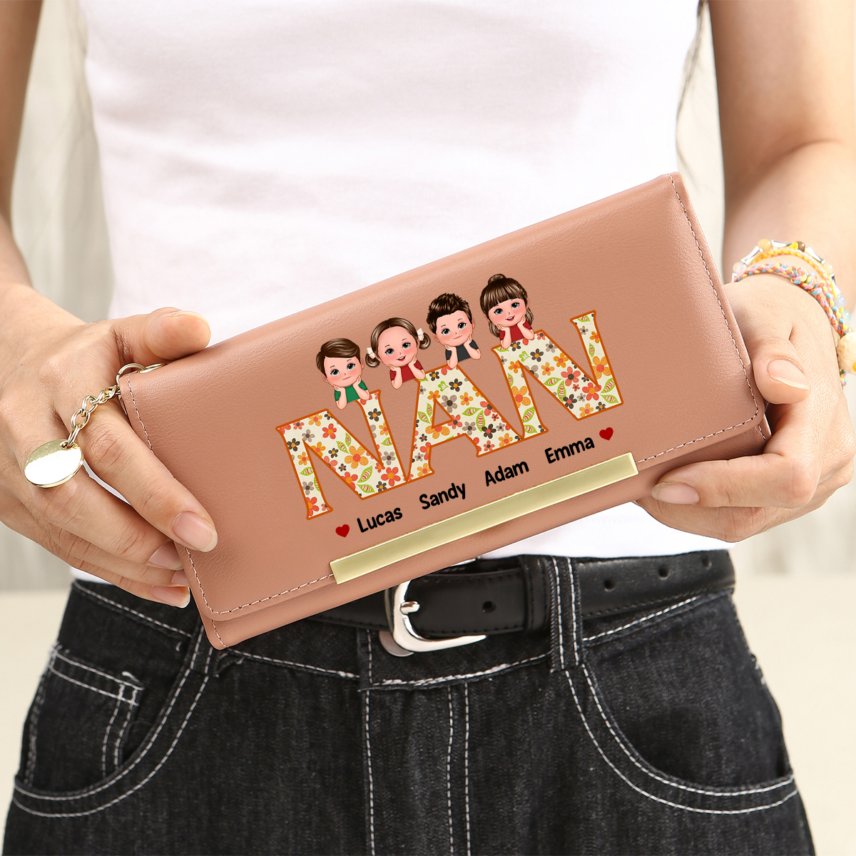 To my Mum - Personalised Women Wallet Custom PU Leather with 1–6 Names, Wallet Gift Multiple Colours | Jessemade