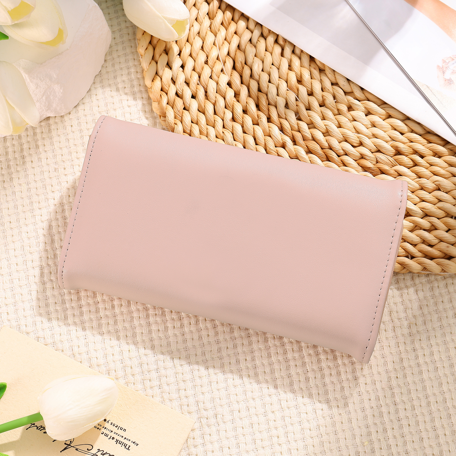 Personalised Long Women’s Leather Wallet with Birth Flower and Name