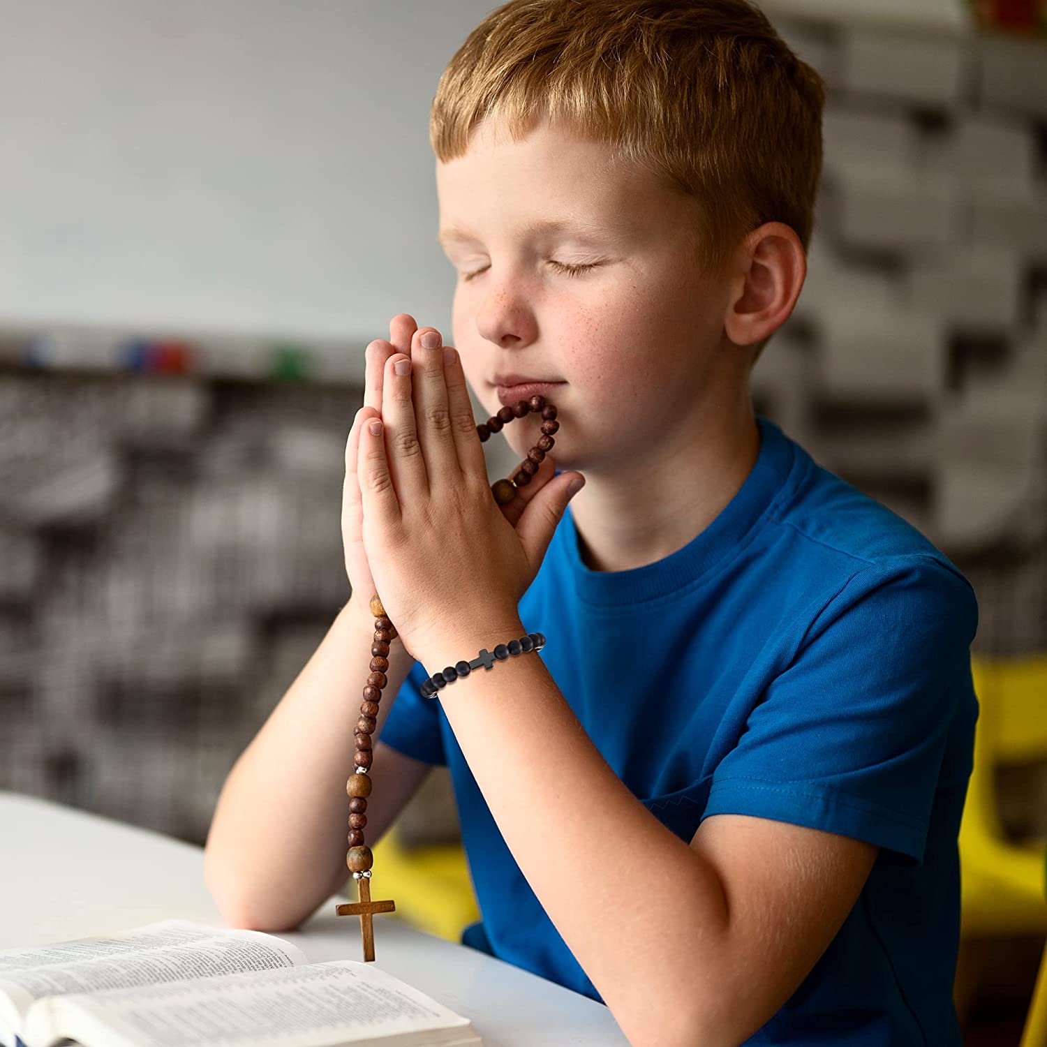 Black Gallstone Cross Bracelet Beads Bracelet-Jessemade AU