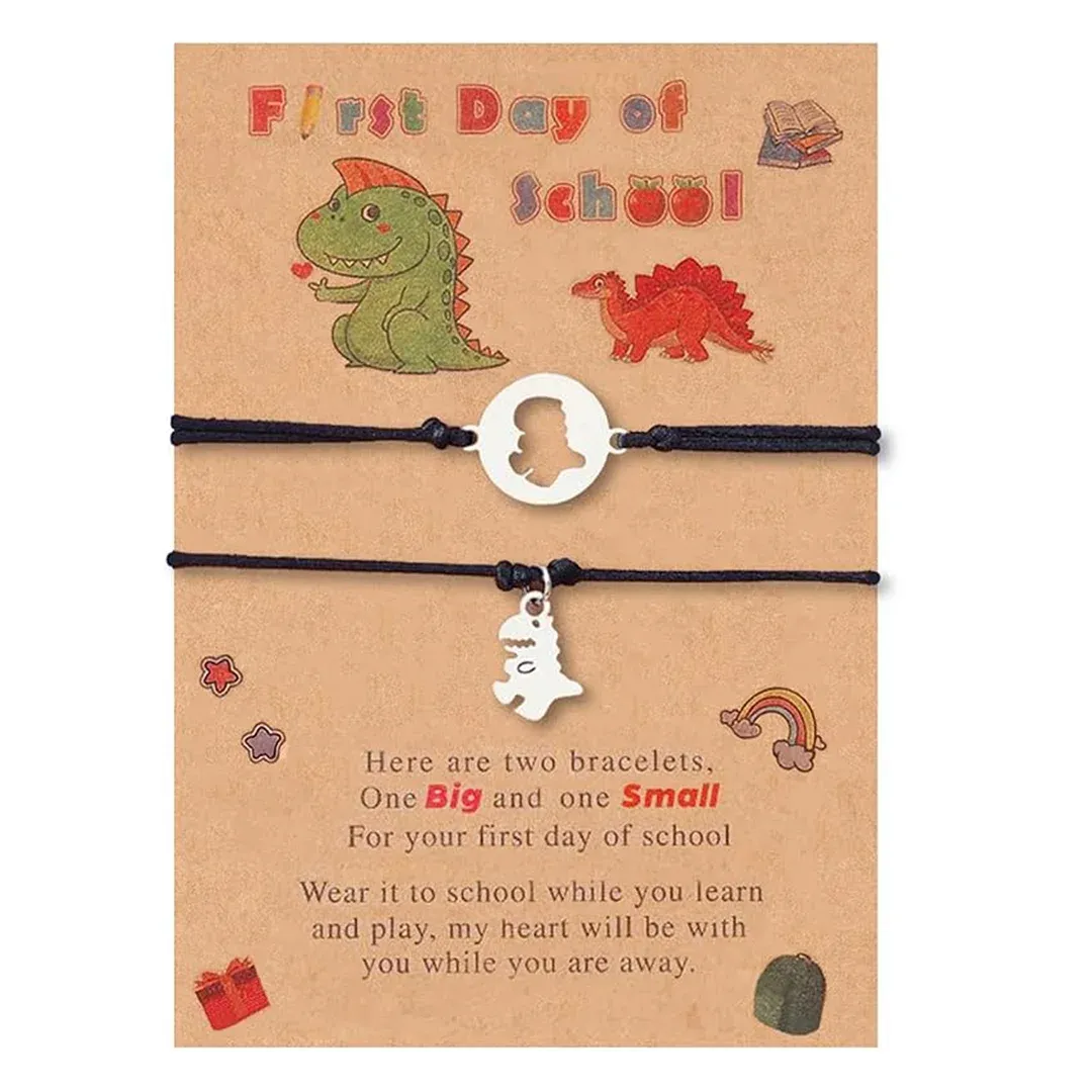 Personalised Date & Name & Dinosaur Pattern Gift Set Custom Enamel Mug & Pencil Case & Bracelets Gift Set Back-to-School Gifts for Kids