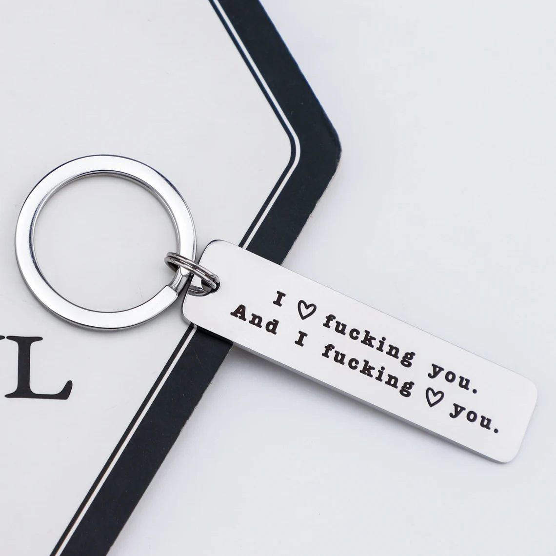 Funny Couple Keychain I Love F❤cking You and I F❤cking Love You Key Ring for Couple-Jessemade AU