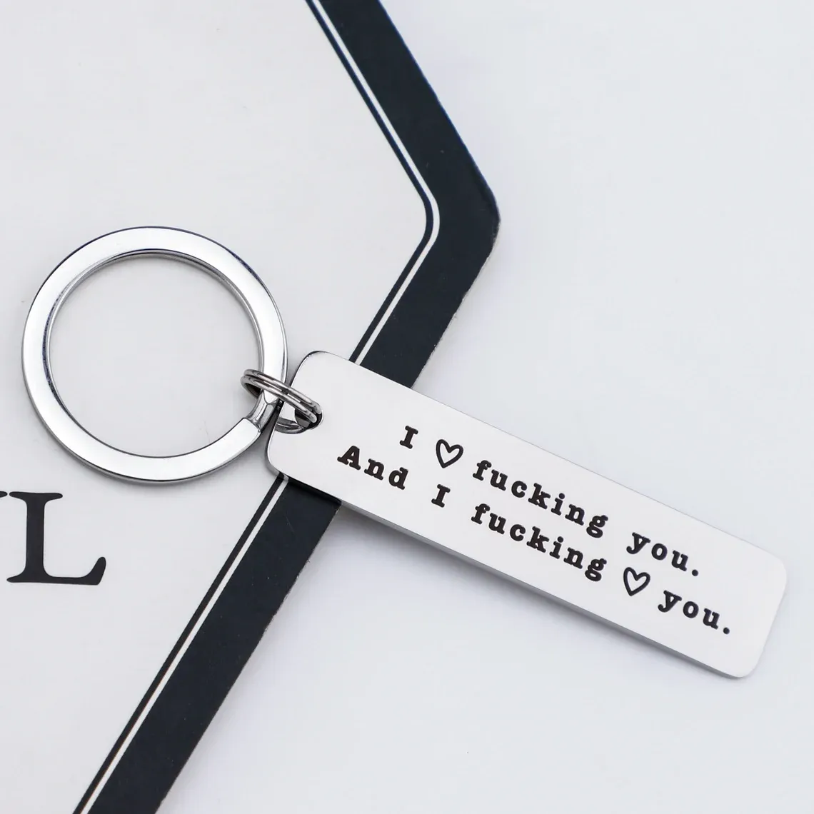 Funny Couple Keychain I Love F❤cking You and I F❤cking Love You Key Ring for Couple-Jessemade AU