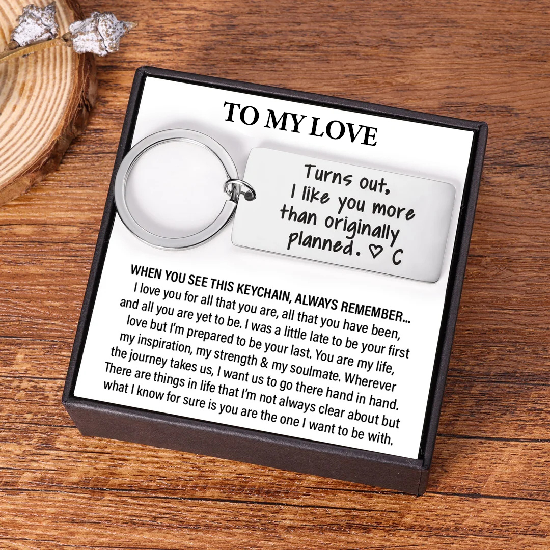 Personalised Initial Couple Keychain "Turns Out, I Like You More Than Originally Planned"-Jessemade AU