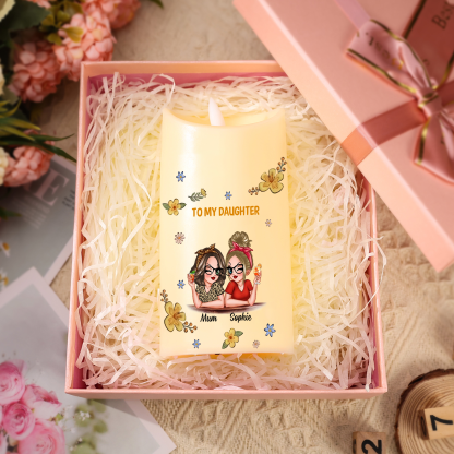 For Mum/Daughter Personalised 2 Names LED Candle Candle Gift for Mum/Daughter | Jessemade