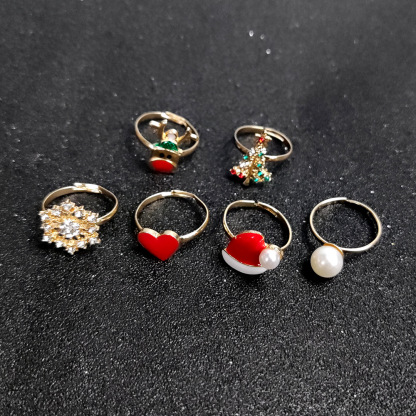 Christmas Adjustable Rings Set Ideal Gift for Family Members-Jessemade AU
