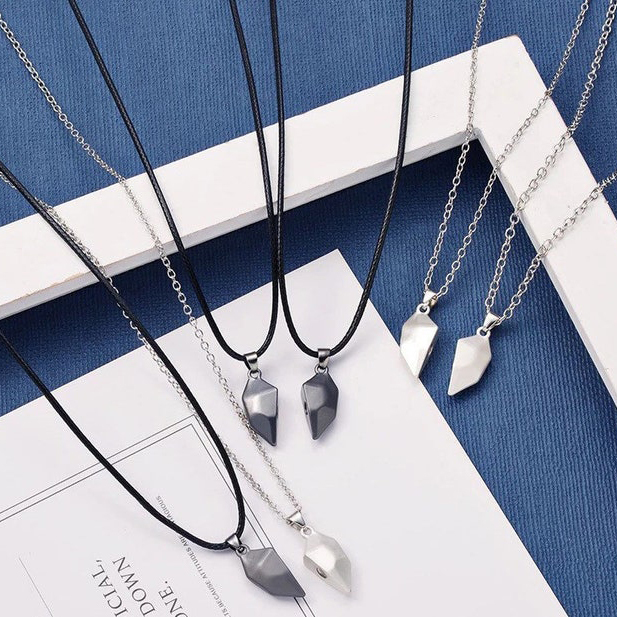 Two Souls One Heart Necklace Set Heart Matching Magnetic necklace for Couple