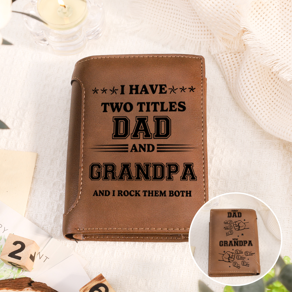 Personalised Wallet with 2-12 Printed Names for Dad and Grandpa | Grandparents' Day Gifts | Jessemade