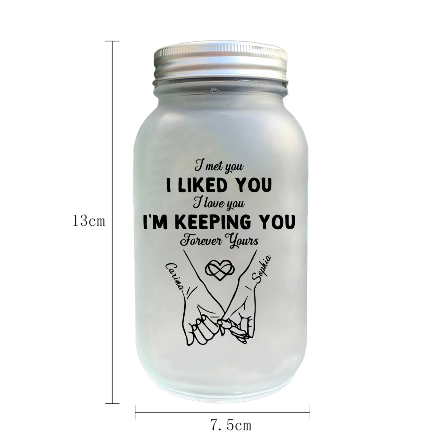 Personalised Couple Pinky Promise Mason Jar Fairy Light