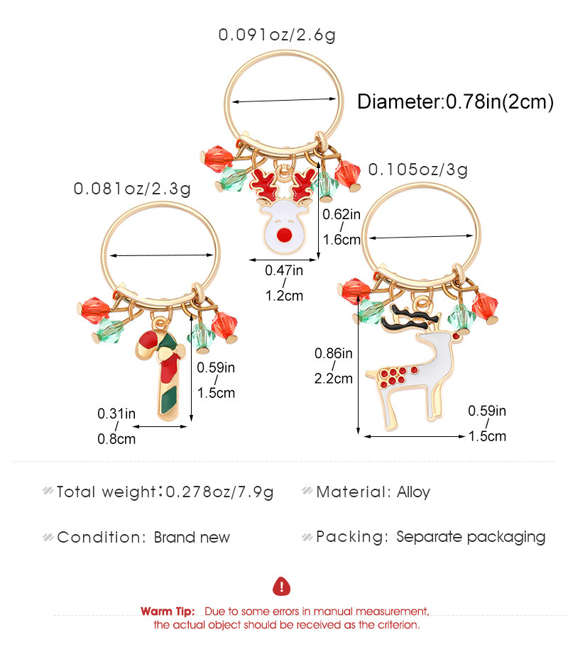 Christmas Charm Rings Festive Gift for Family Members-Jessemade AU