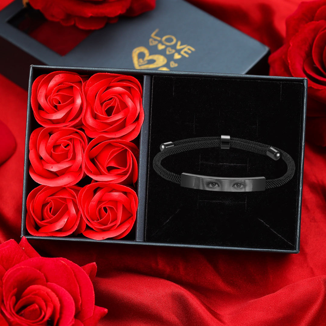 [Copy]Personalised with Unique Eye Photo Adjustable Rope Braided Bracelet For Men & Women