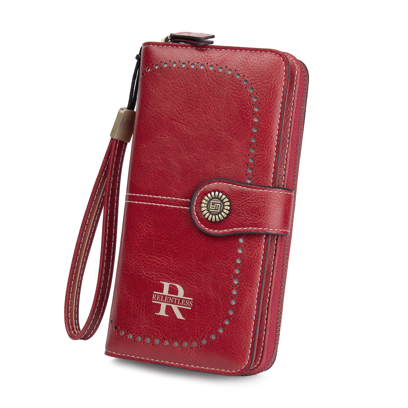 4 Colours Unisex Purse Personalised Leather Wallet Engraving Names Zip Wallet Gifts for Men Women