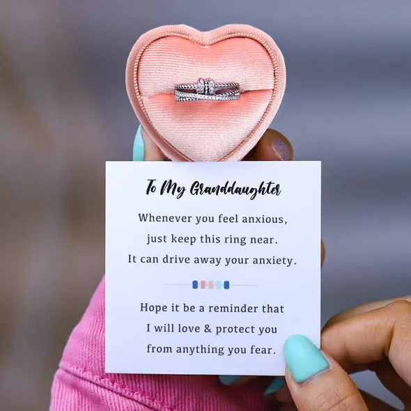 To My Granddaughter Spinning Bead Fidget Ring-Jessemade AU