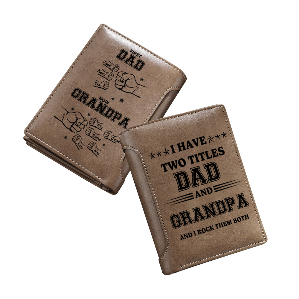 Personalised Wallet with 2-12 Printed Names for Dad and Grandpa | Grandparents' Day Gifts | Jessemade