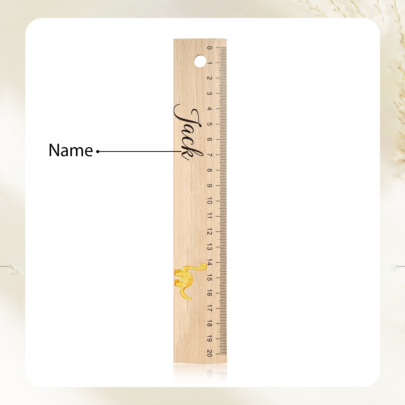 Custom 1 Name Ruler Wooden Dinosaur Ruler Back To School Gift for Boys Girls-Jessemade AU