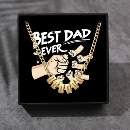 Personalised Cuban Link Chain Necklace for Men with 1 to 6 Names