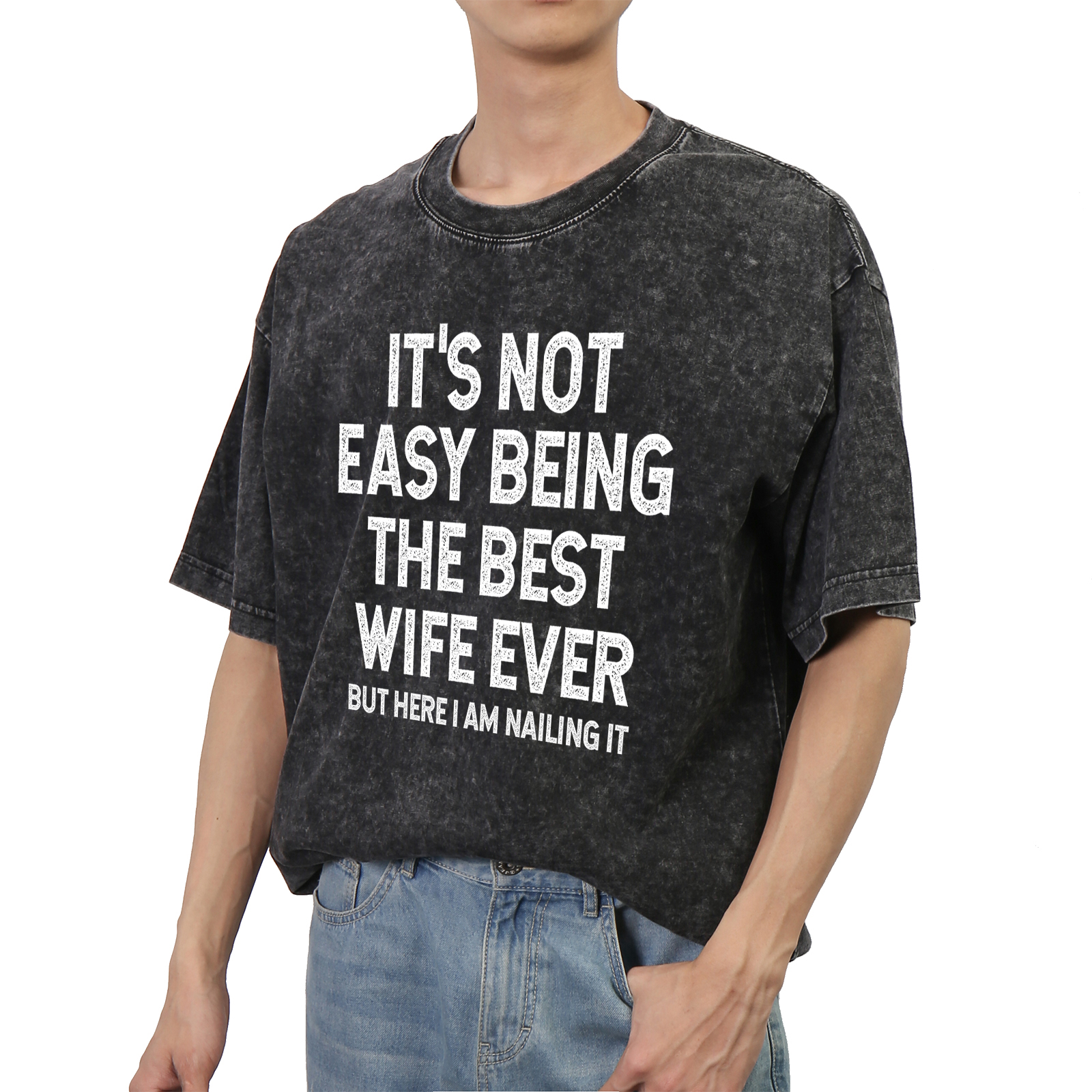 Personalised Couple Black T Shirts Its Not Easy Being the Best Husband Ever Valentines Day Gift