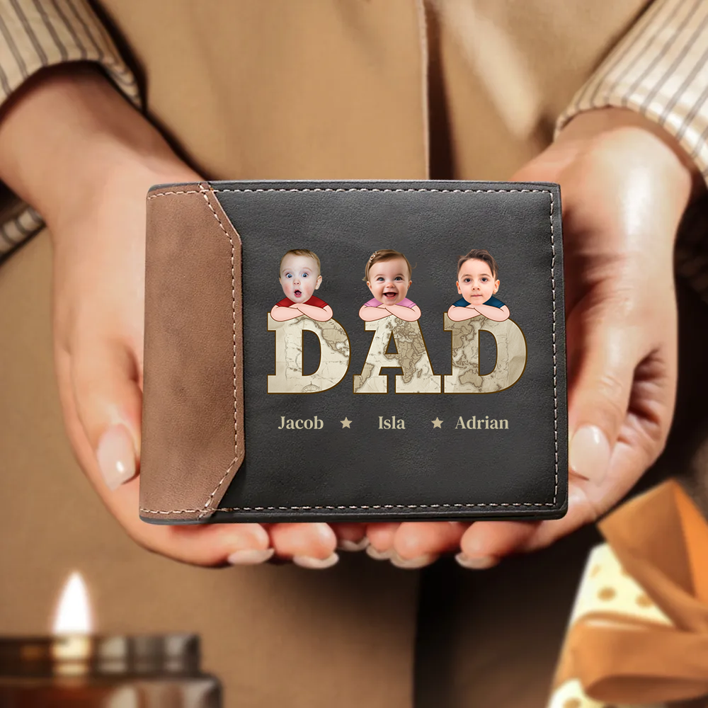 Personalised Photo Wallet for Dad – Custom Name & Photo Gift | Jessemade