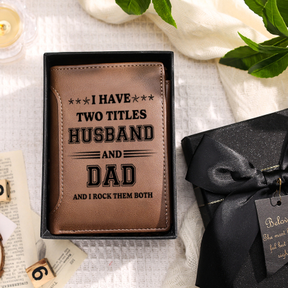 Personalised Dad Wallet with Custom 3-10 Names - “First a Husband, Then a Dad” Gift for Dad/ Husband | Jessemade