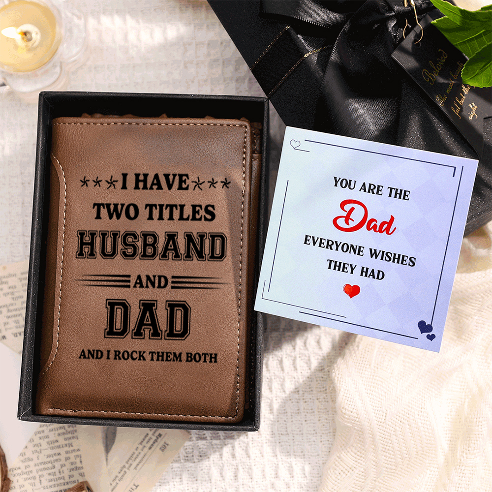 Personalised Dad Wallet with Custom 3-10 Names - “First a Husband, Then a Dad” Gift for Dad/ Husband | Jessemade