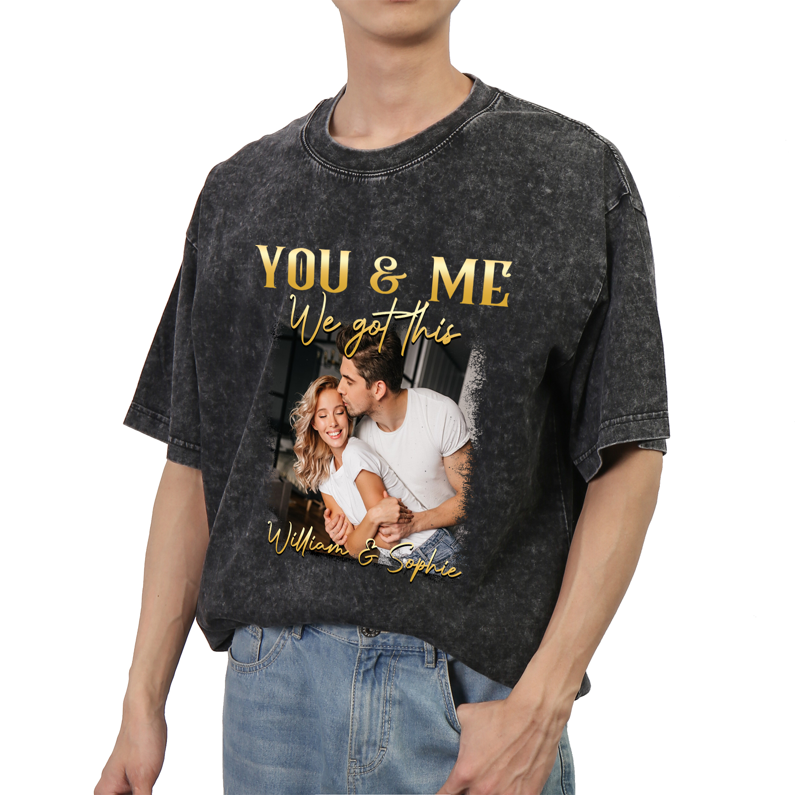 Personalised Couple Black T-Shirts You and Me We Got This Valentine’s Day Gift
