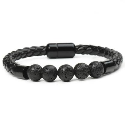 Tiger Eye Black Onyx Beaded Bracelet Men-Jessemade AU