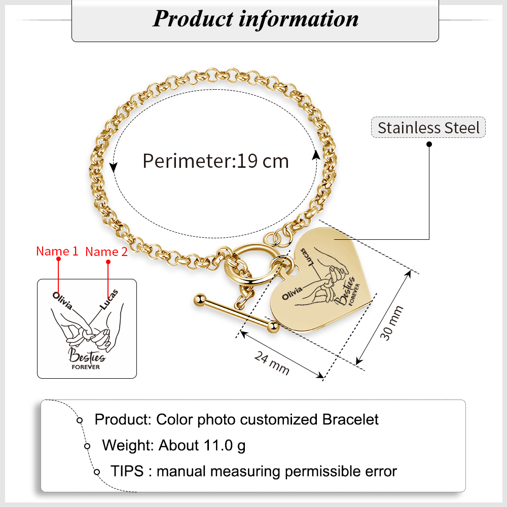 Personalised Pinky Promise Besties Forever Bracelet Custom 2 Names Gift for Friends-Jessemade AU