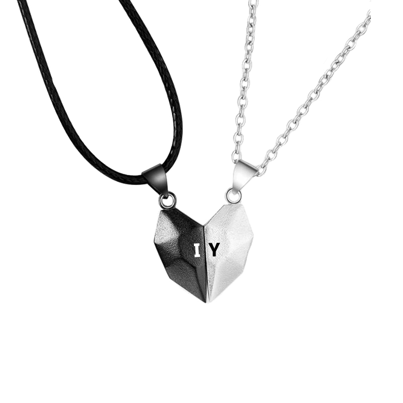 Two Souls One Heart Necklace Magnetic Heart Matching Necklace Couple Gift